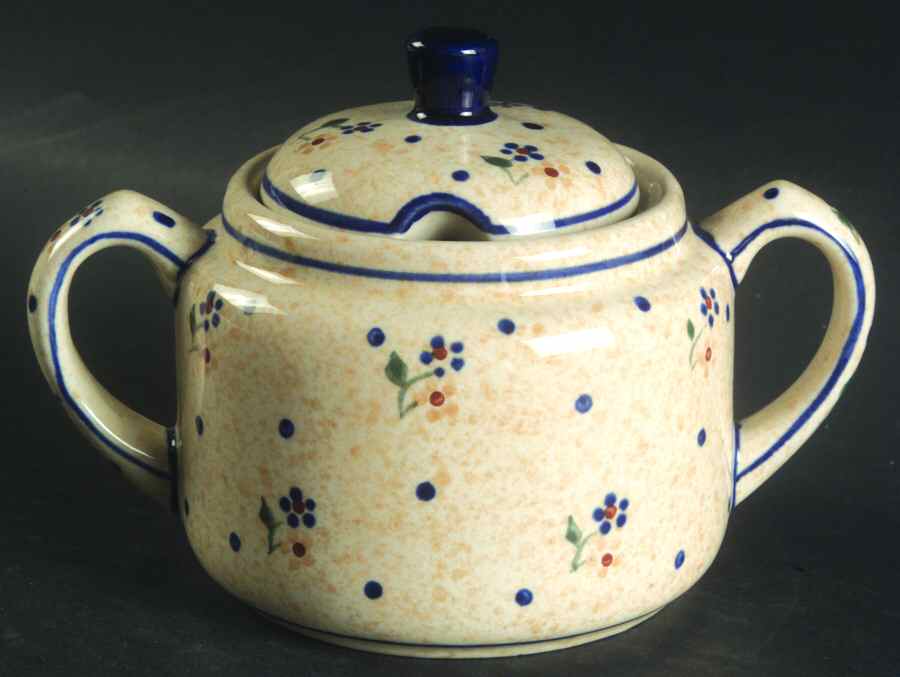 Country Meadow Sugar Bowl & Lid by BOLESLAWIEC-1