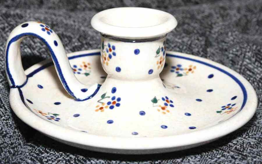 Country Meadow Handled Candleholder by BOLESLAWIEC-1
