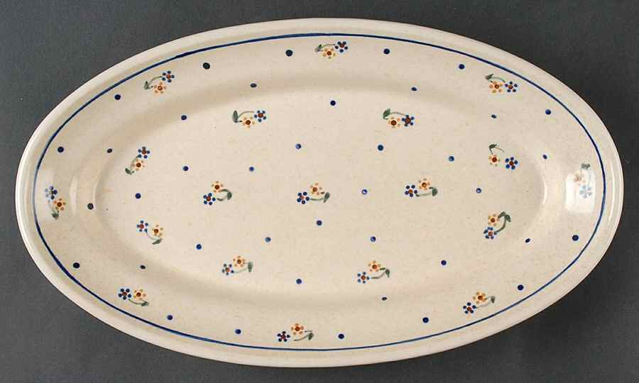 Country Meadow 14" Oval Serving Platter by BOLESLAWIEC-1
