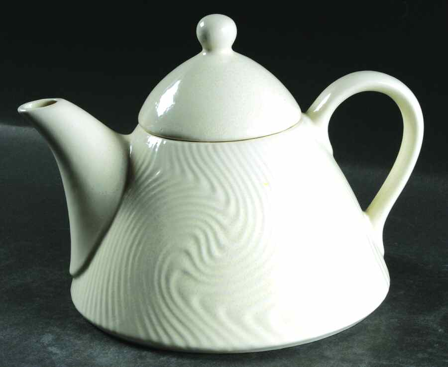 Sand Dune Collection White Teapot & Lid by Baum Brothers-1