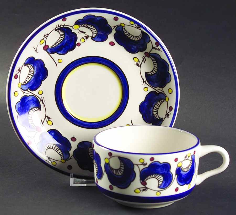 BUF118 Flat Cup & Saucer Set by Buffalo Pottery-1