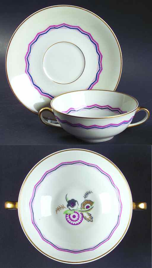 BER465 Flat Cream Soup Bowl & Saucer Set by Bernardaud-1