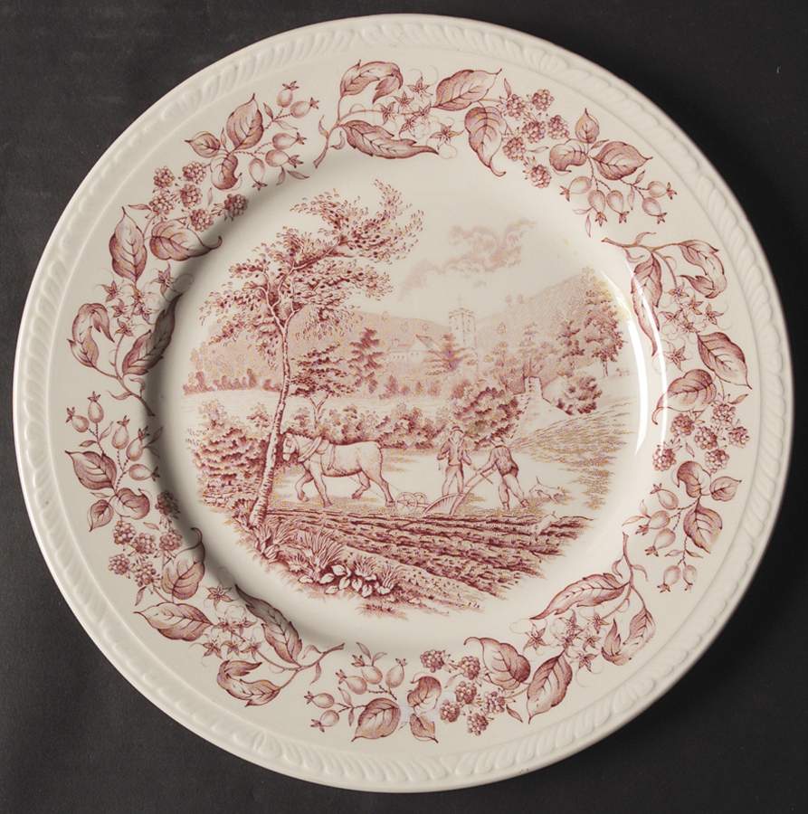 Old English Country Crafts Pink Dinner Plate by Barker Bros Ltd-1