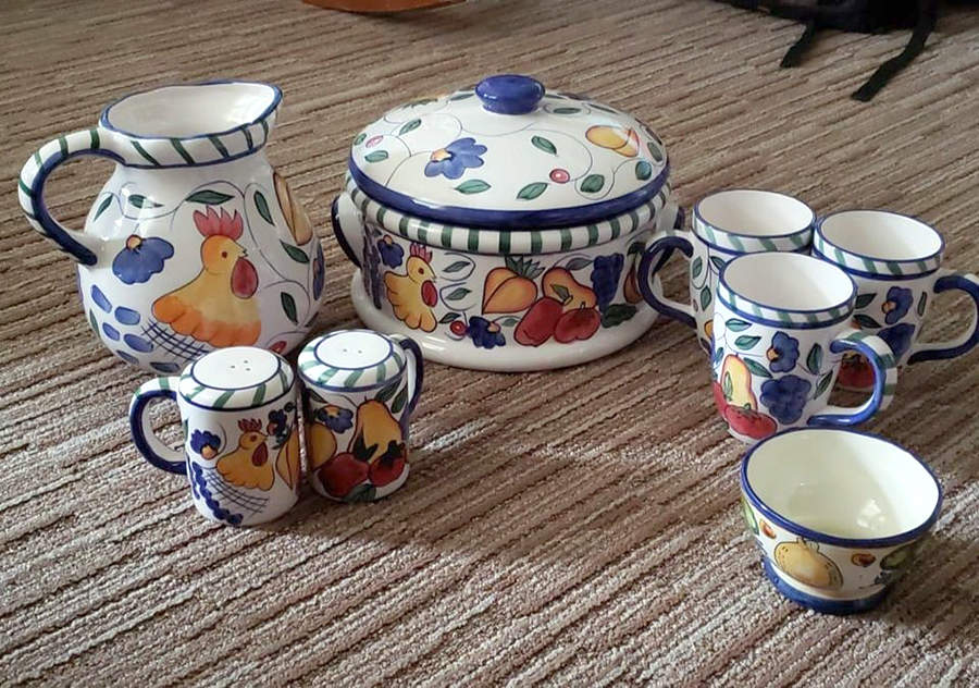 Rooster & Fruit Handled Salt & Pepper Set by Baum Brothers-1