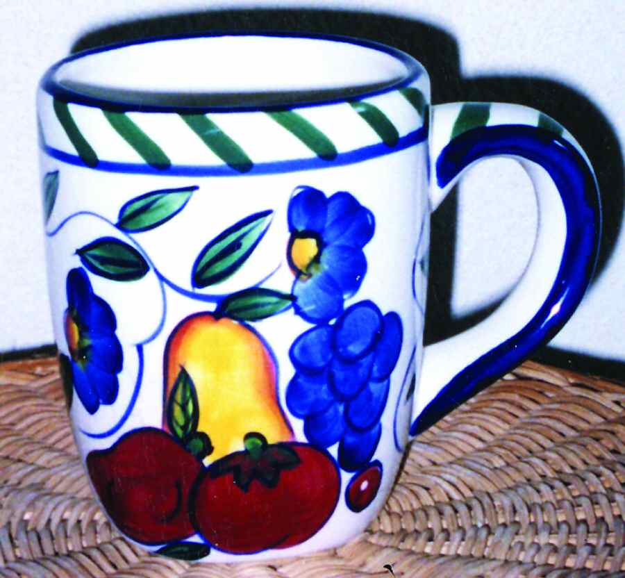 Rooster & Fruit Mug by Baum Brothers-1