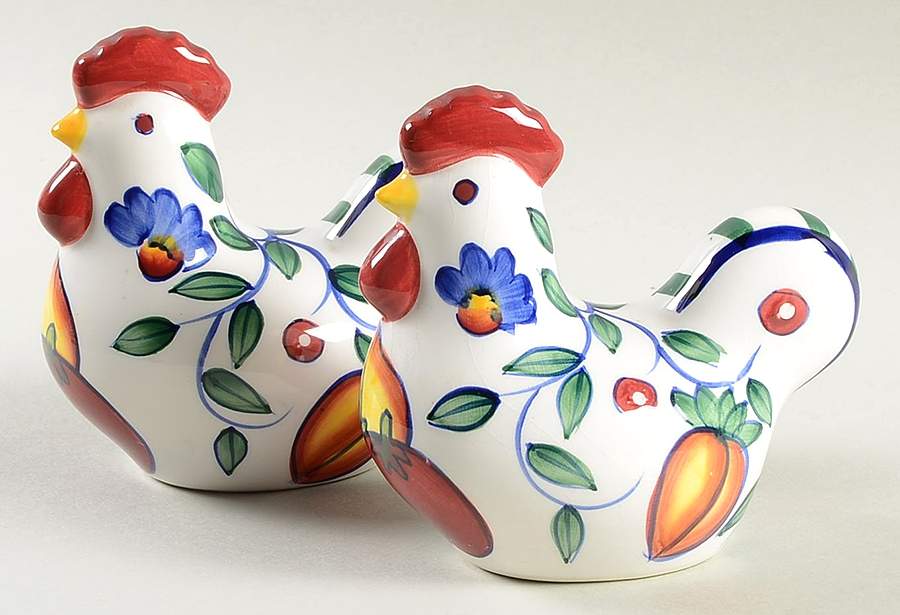Rooster & Fruit Salt & Pepper Set by Baum Brothers-1