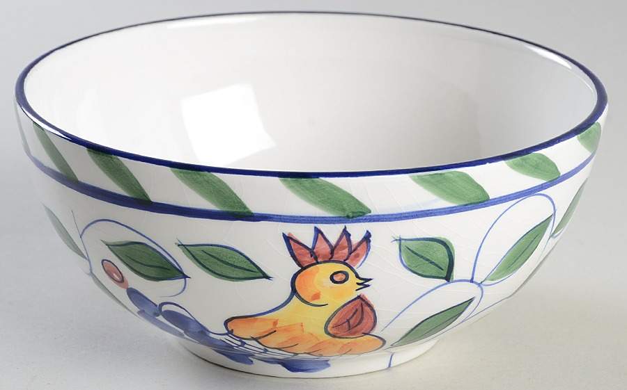 Rooster & Fruit Soup/Cereal Bowl by Baum Brothers-1
