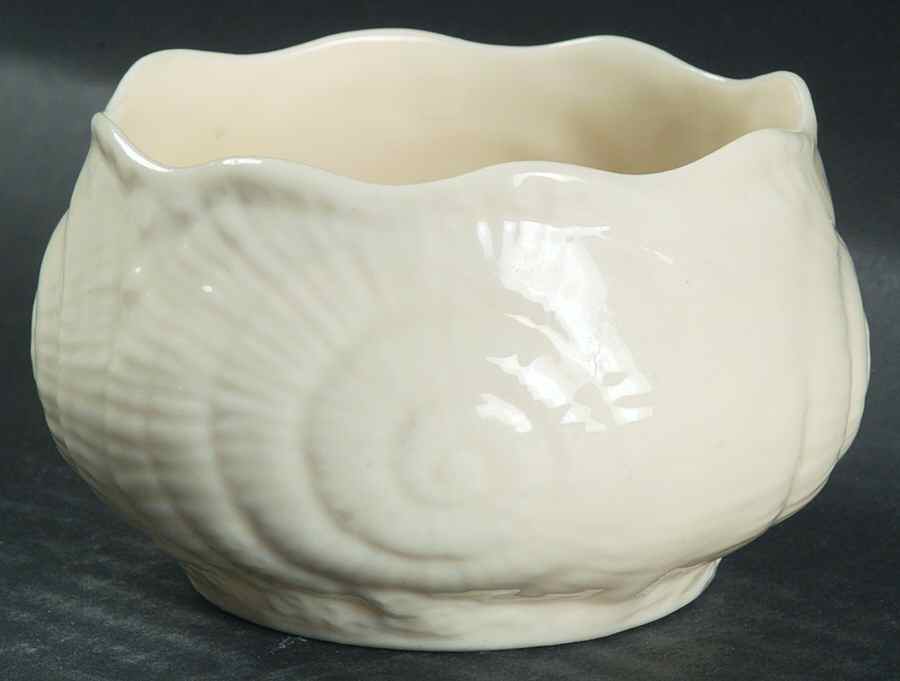 Toy Shell White Open Sugar Bowl by Belleek Pottery (Ireland)-1