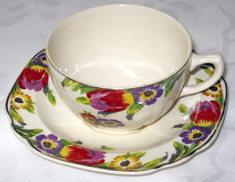 BAB23 Flat Cup & Saucer Set by Barker Bros Ltd-1