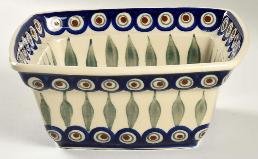 Peacock 7" Square Vegetable Bowl by BOLESLAWIEC-1