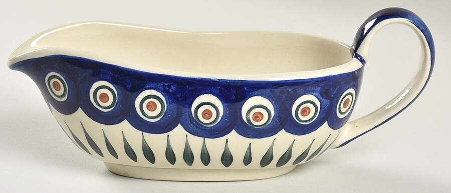 Peacock Gravy Boat by BOLESLAWIEC-1
