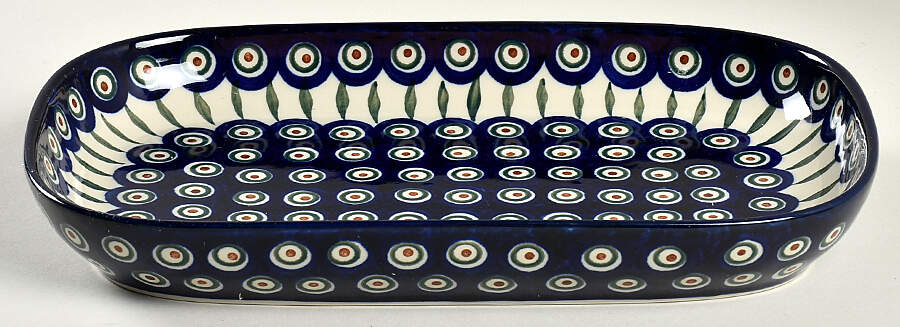 Peacock 13"  Rectangular Baker by BOLESLAWIEC-1
