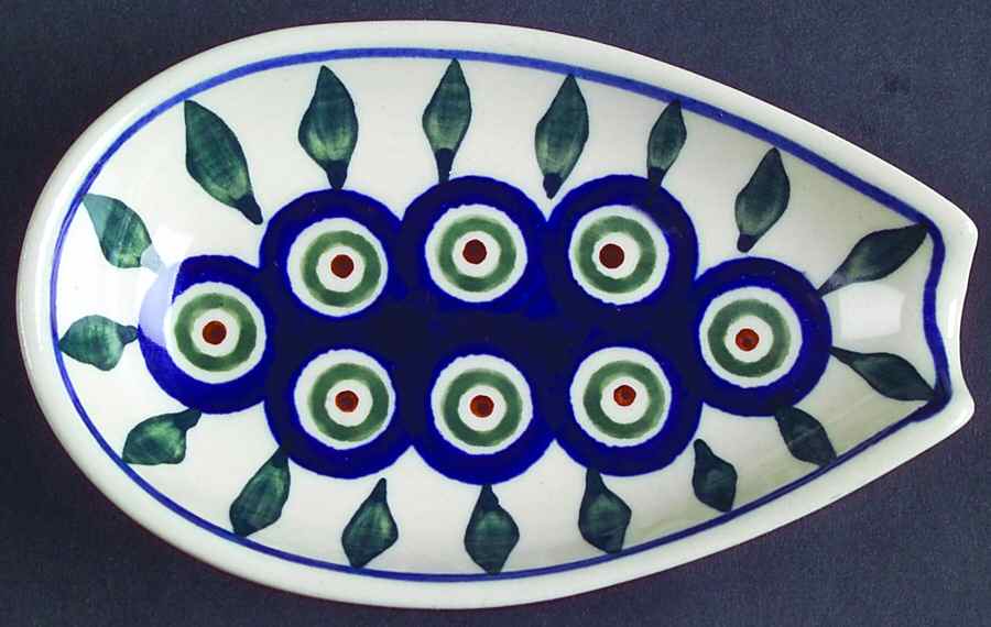 Peacock Spoon Rest/Holder (Holds 1 Spoon) by BOLESLAWIEC-1