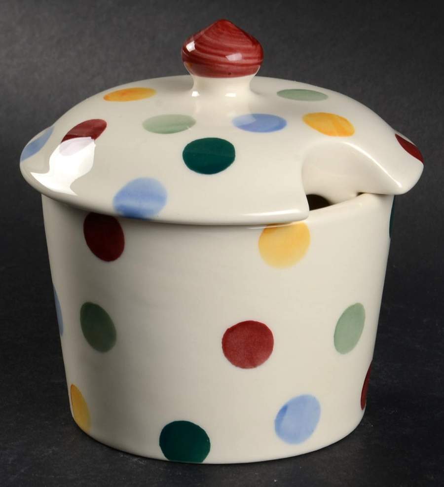 Polka Dot Sugar Bowl & Lid by Emma Bridgewater-1