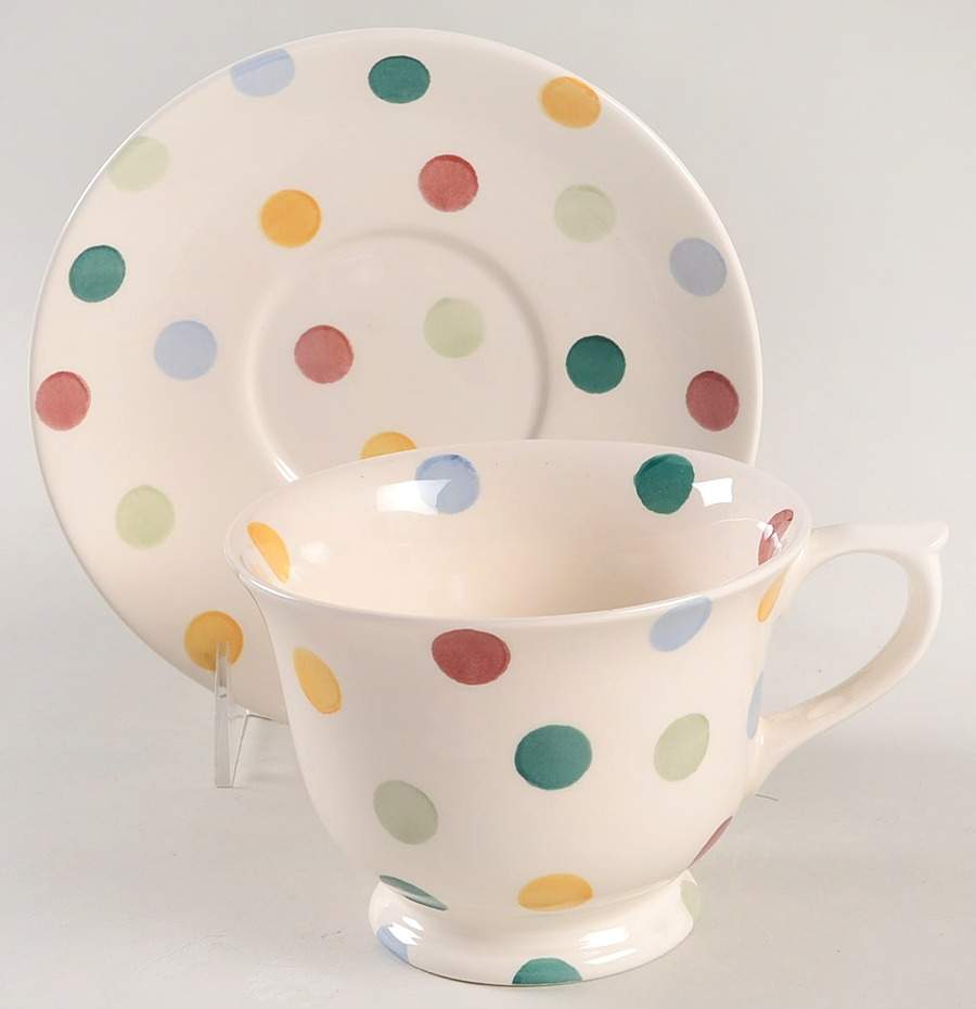Polka Dot Footed Cup & Saucer Set by Emma Bridgewater-1