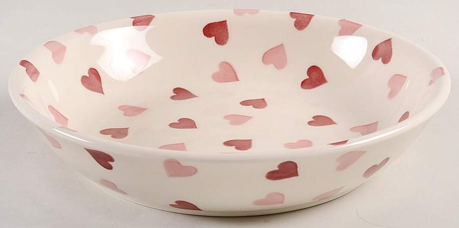 Pink Hearts 9" Individual Pasta Bowl by Emma Bridgewater-1