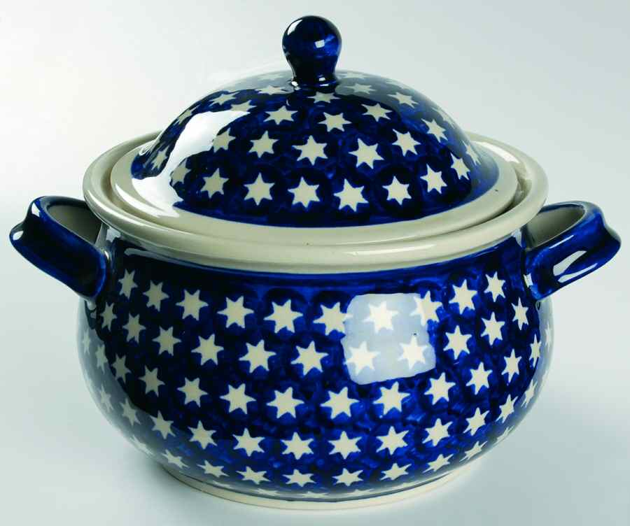Stars Bean Pot & Lid by BOLESLAWIEC-1