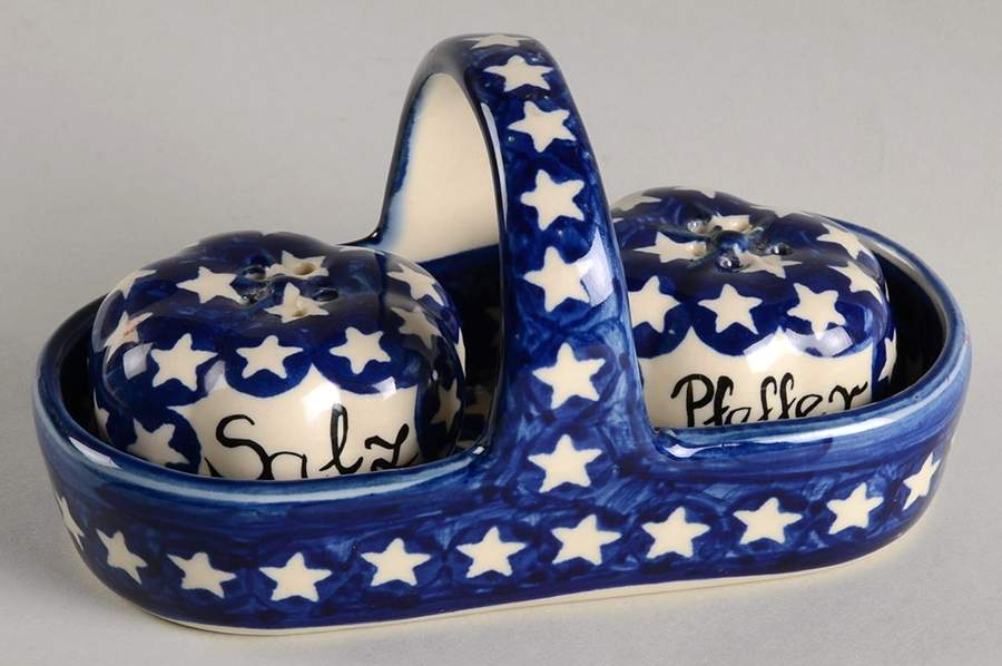 Stars (3 Pc) Salt & Pepper Tray Set by BOLESLAWIEC-1