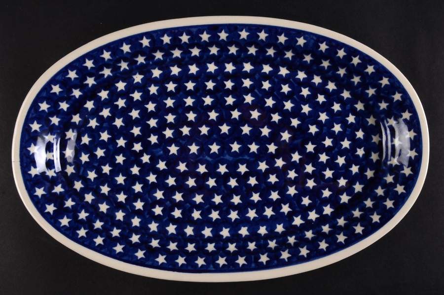 Stars 14" Oval Serving Platter by BOLESLAWIEC-1
