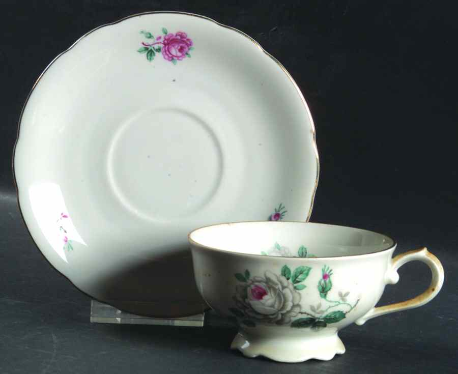 1741 Footed Cup & Saucer Set by Bareuther & Co-1