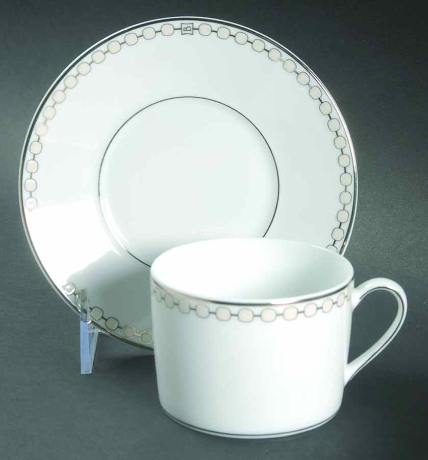 Perles Flat Cup & Saucer Set by Bernardaud-1
