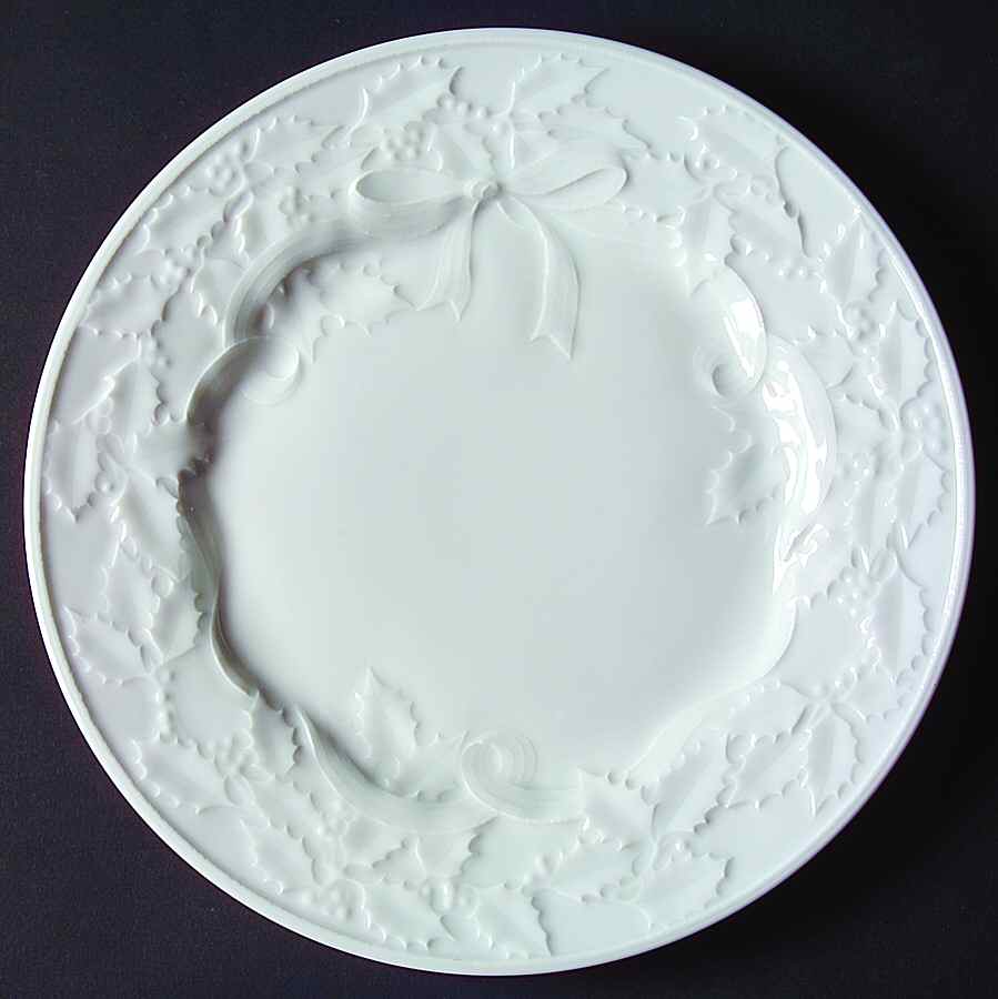 White Winter Dinner Plate by Bernardaud-1