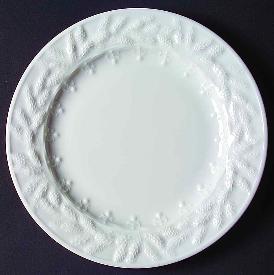 White Winter Salad Plate by Bernardaud-1