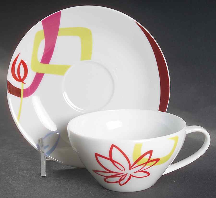 Anabel Flat Cup & Saucer Set by Bernardaud-1