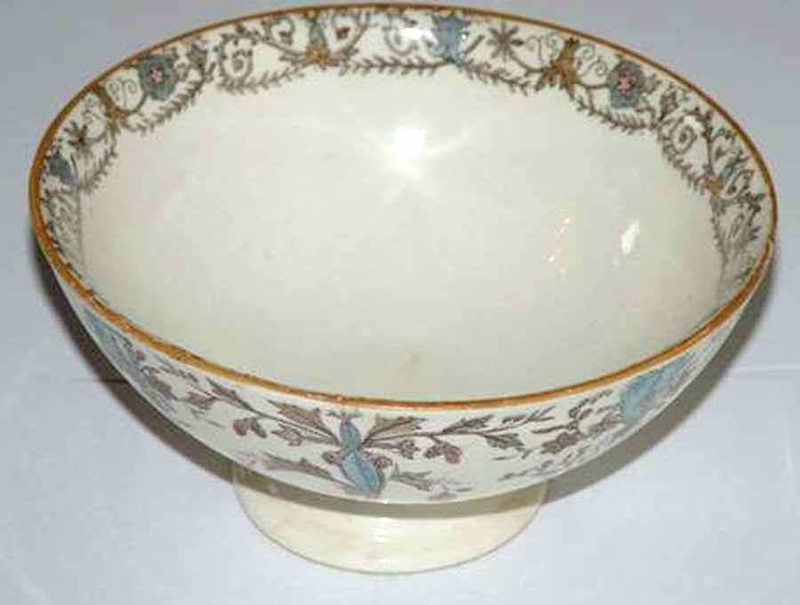 Lahore Brown (Tan Flowers) 6" Footed Bowl by T & R Boote-1