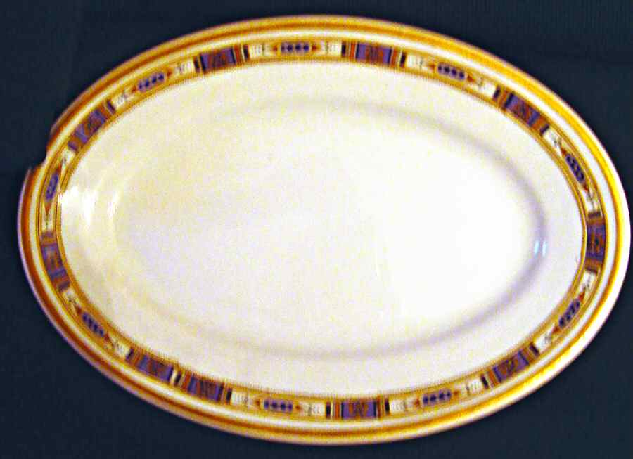 Business 12" Oval Serving Platter by Buffalo Pottery-1