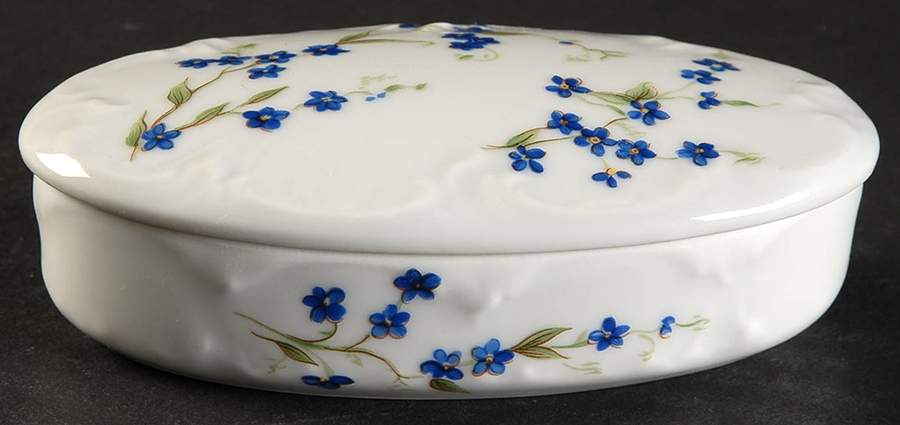 Myosotis (Smooth) Oval Box & Lid 4" by Bernardaud-1