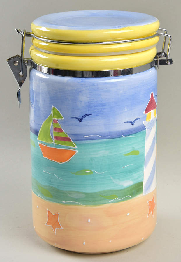Biscayne Bay Collection Large Canister with Hinged Lid by Baum Brothers-1