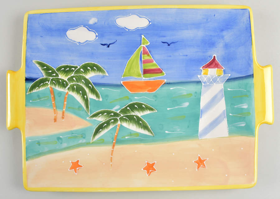 Biscayne Bay Collection 19" Handled Tray by Baum Brothers-1