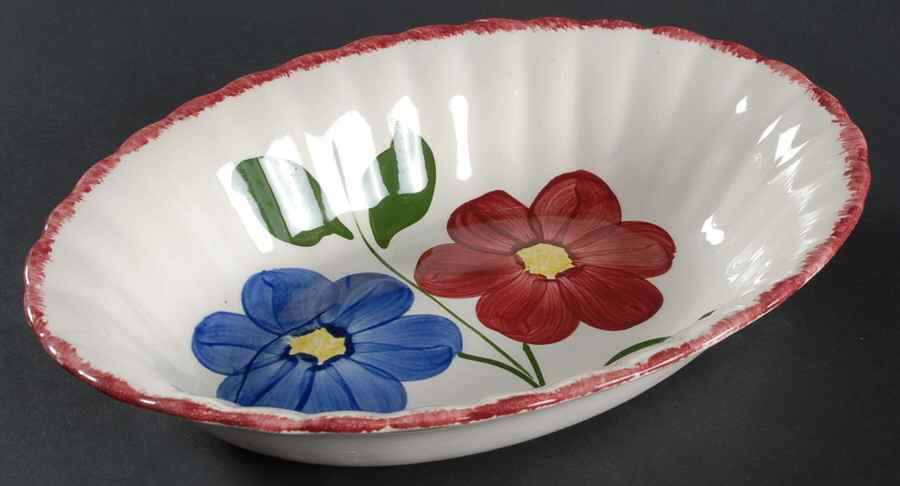 Taffeta 9" Oval Vegetable Bowl by Blue Ridge Southern Pottery-1