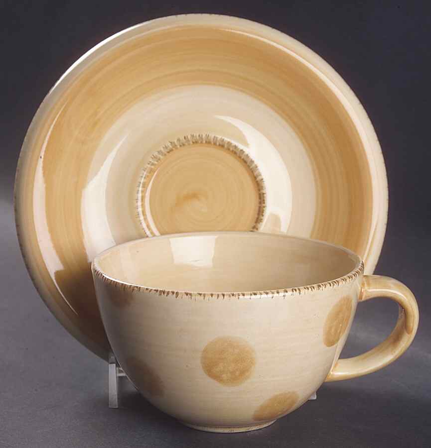 Pastis (Dots and Stripes) Flat Cup & Saucer Set by Bella-1