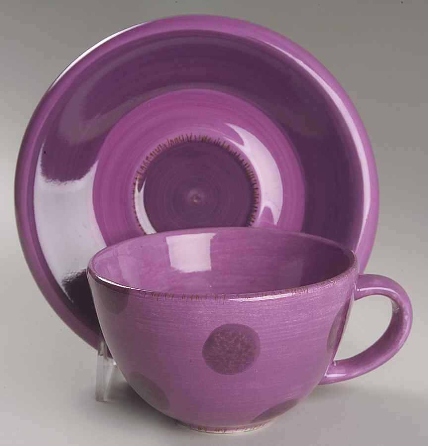 Pastis (Dots and Stripes) Flat Cup & Saucer Set by Bella-1