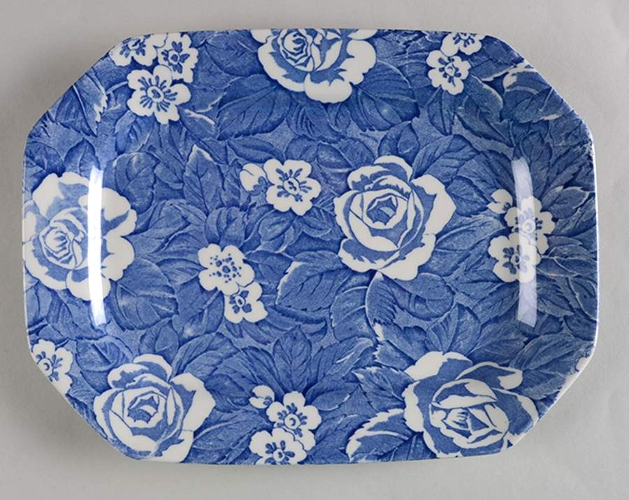Victorian Chintz Blue 10" Oval Serving Platter by Burgess & Leigh-1