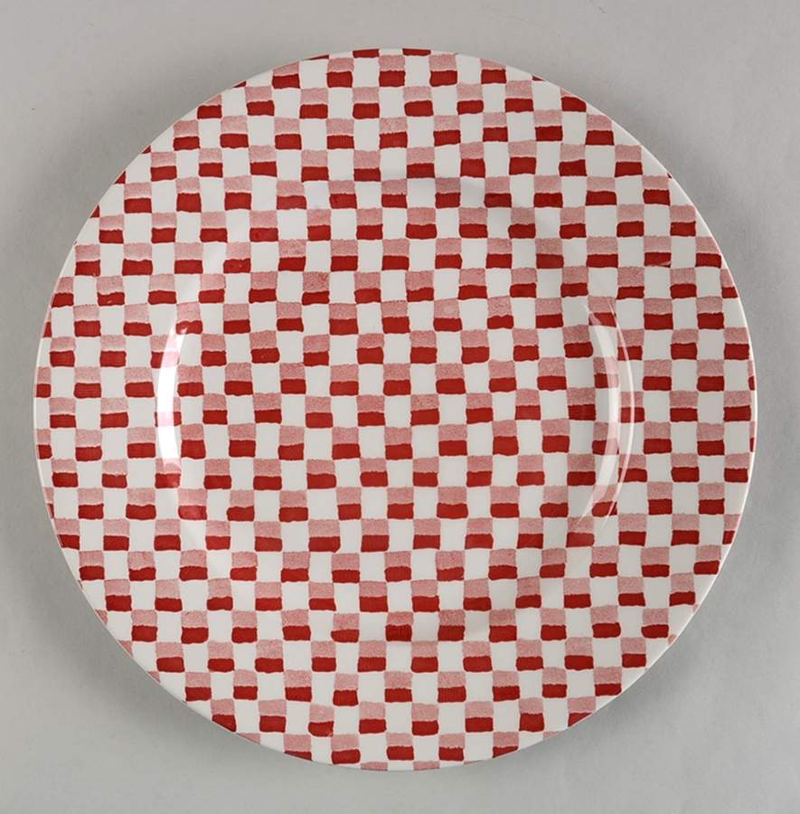 Chequers Red Dinner Plate by Burgess & Leigh-1