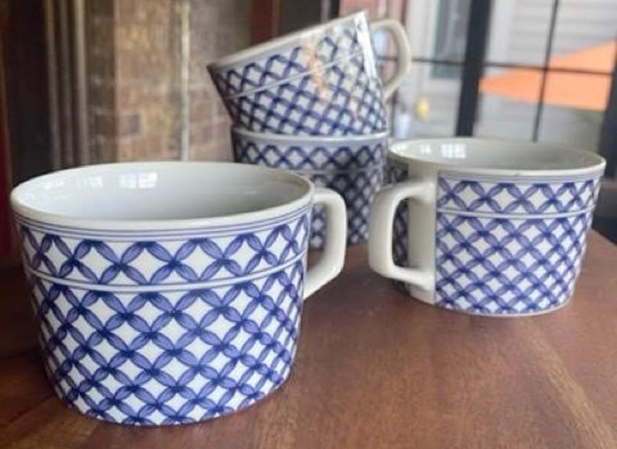 Wickerweave Blue Flat Cup by Georges Briard-1