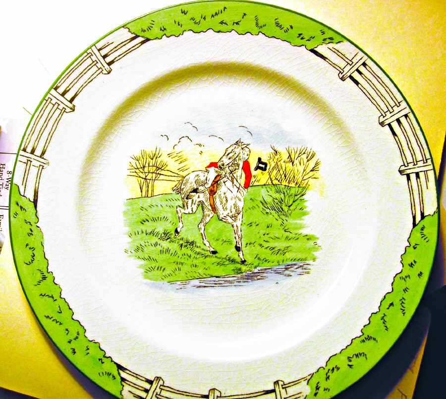 Davenport Hunting Scenes Dinner Plate by Burgess & Leigh-1