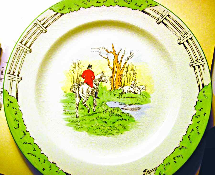 Davenport Hunting Scenes Dinner Plate by Burgess & Leigh-1