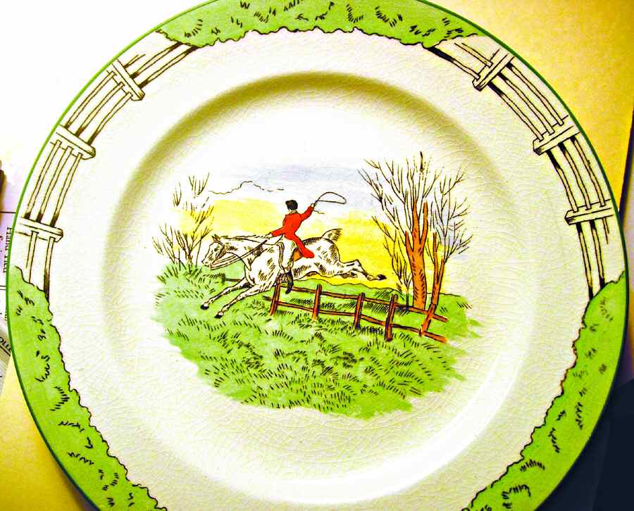 Davenport Hunting Scenes Dinner Plate by Burgess & Leigh-1