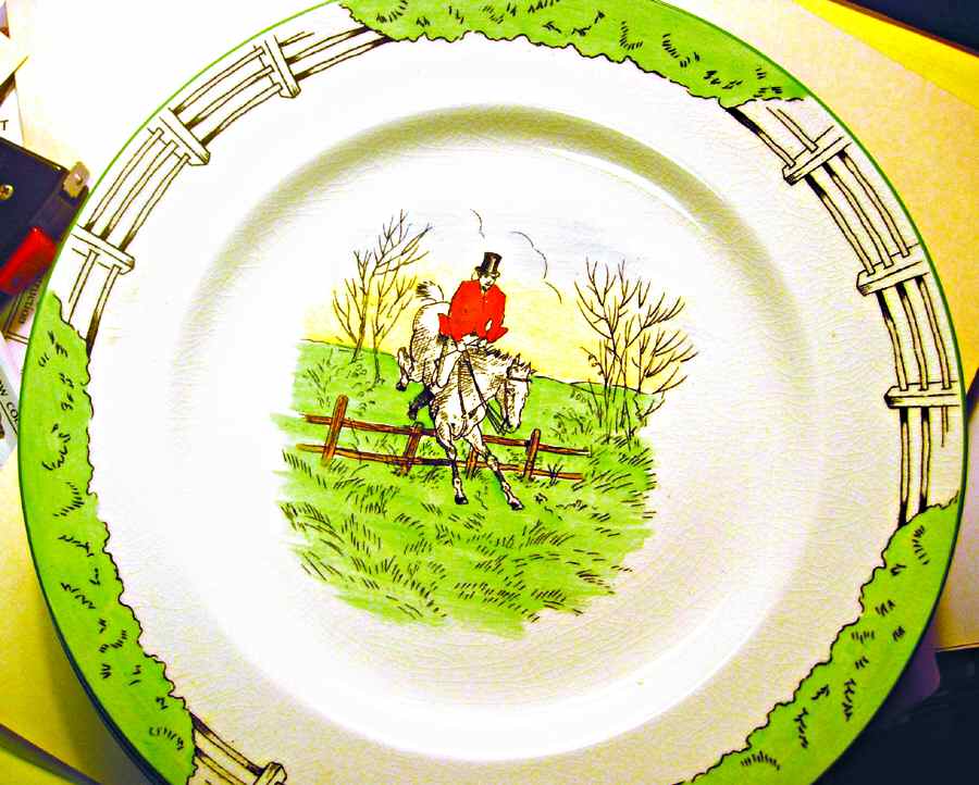 Davenport Hunting Scenes Dinner Plate by Burgess & Leigh-1