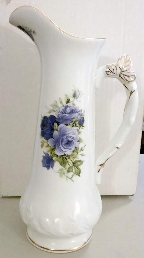 Blue Victorian Rose Collection Large Pitcher by Baum Brothers-1