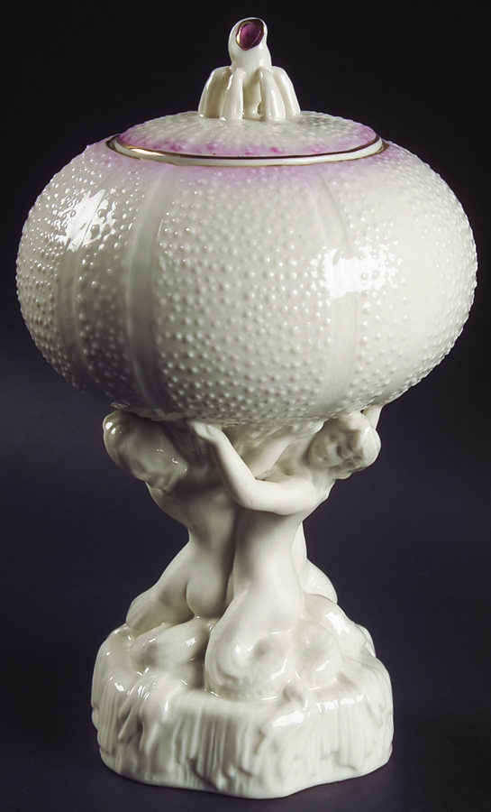 Archive Collection Figural Footed Dessert Bowl & Lid by Belleek Pottery (Ireland)-1