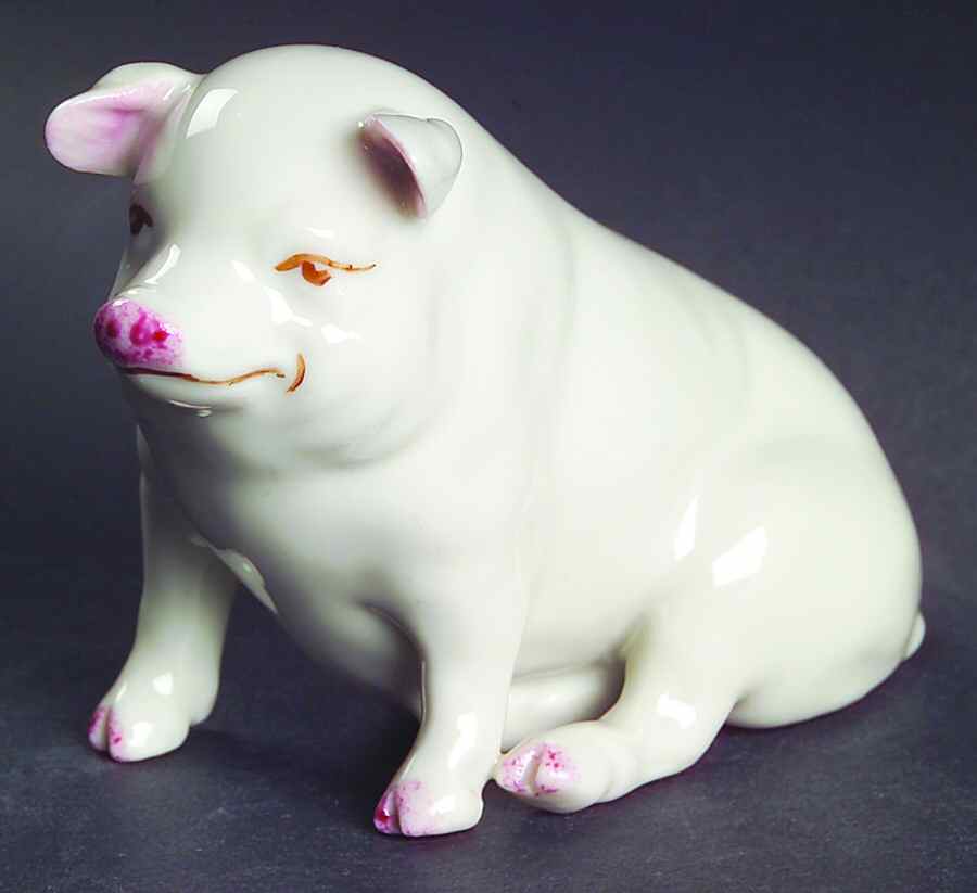 Archive Collection Pig Figurine by Belleek Pottery (Ireland)-1