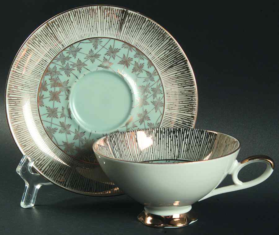 BTH182 Footed Cup & Saucer Set by Bareuther & Co-1
