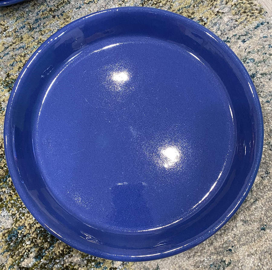Plain Cobalt Blue Dinner Plate by Bauer-1
