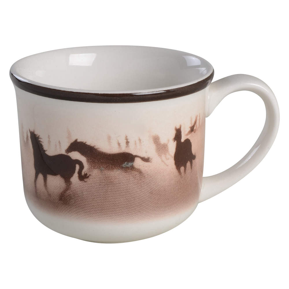 Wild Horses Mug by Big Sky Carvers-1