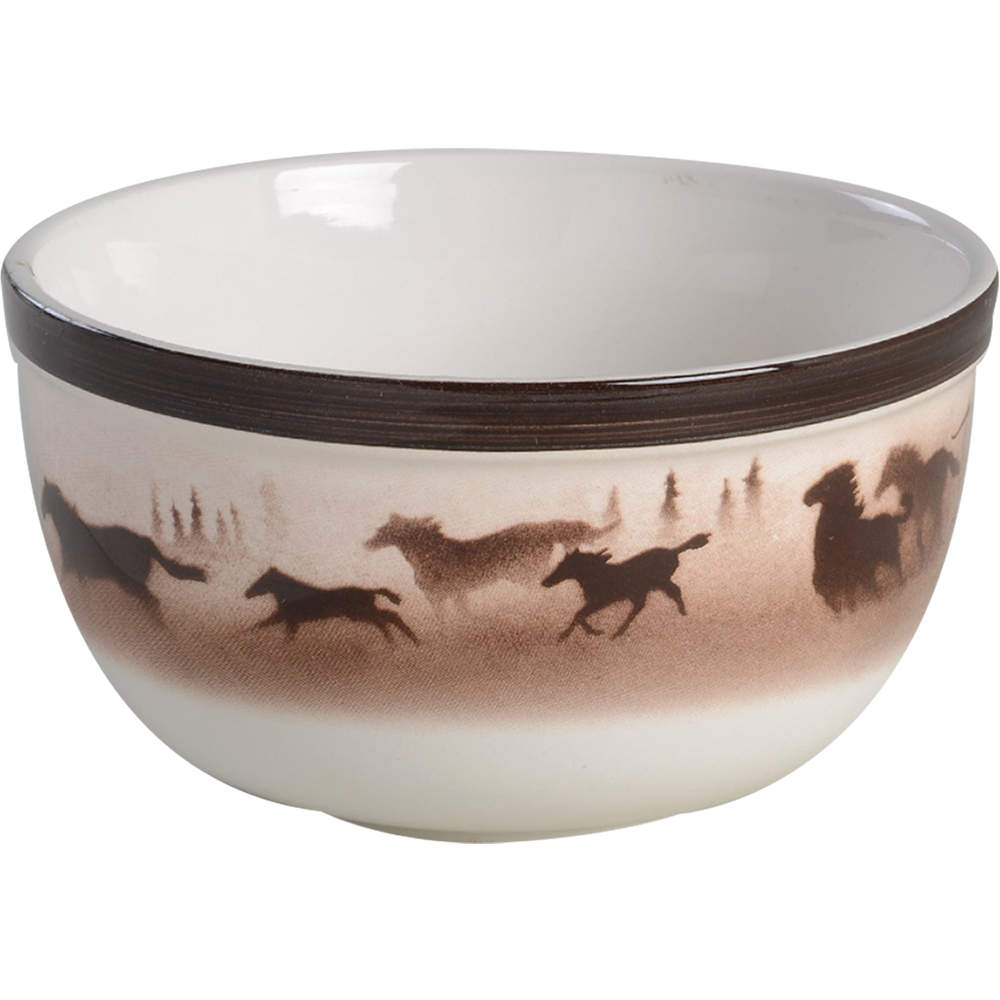Wild Horses Soup/Cereal Bowl by Big Sky Carvers-1